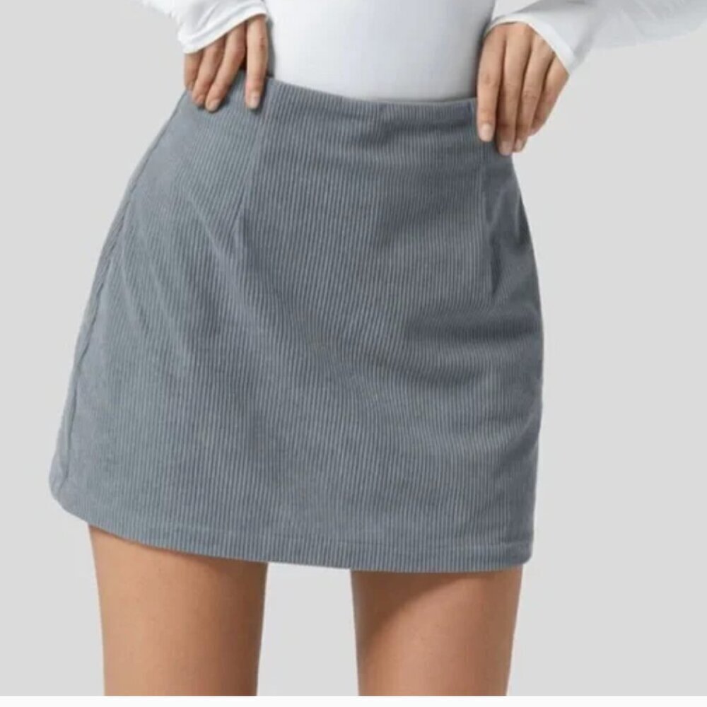 Halara Corduroy Skort A Line Mini Blue NWT L